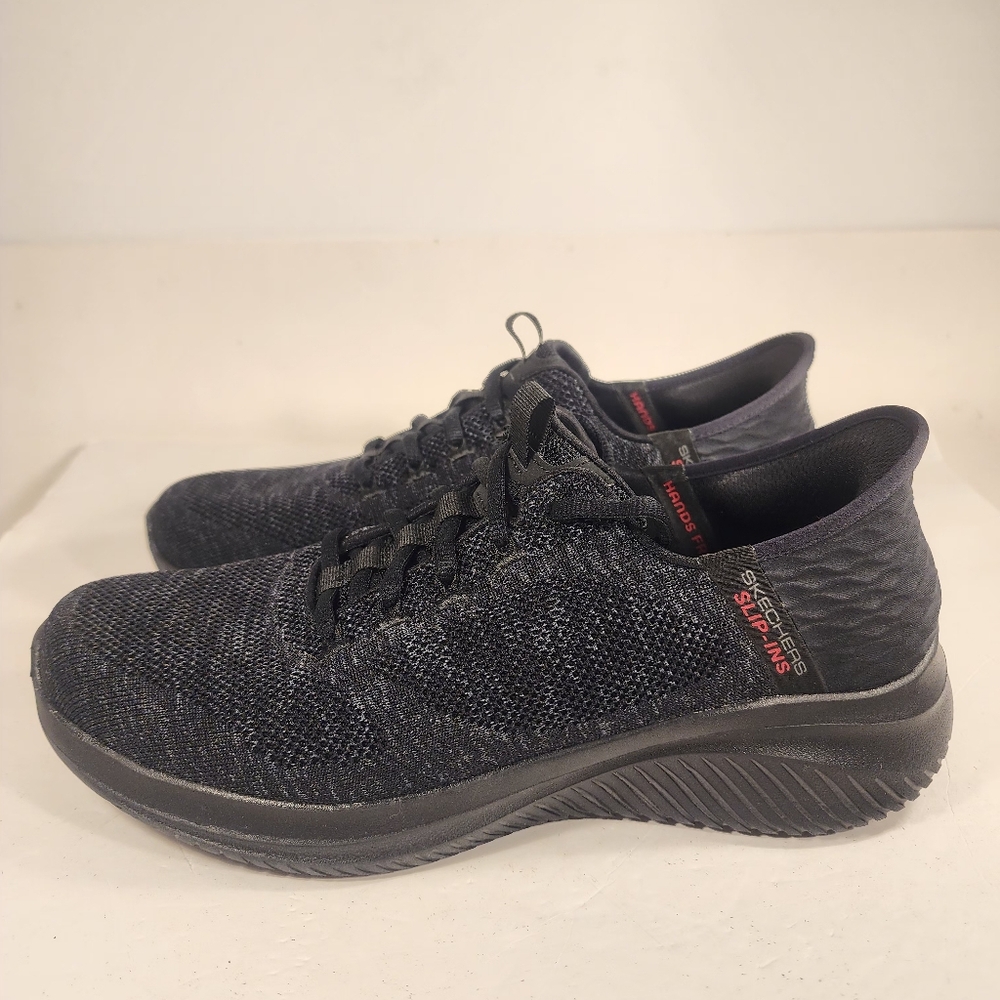 Skechers Ultra Flex  Slipins Hands Free Bkack/Gray  Running Sneakers Men Sz 8.5